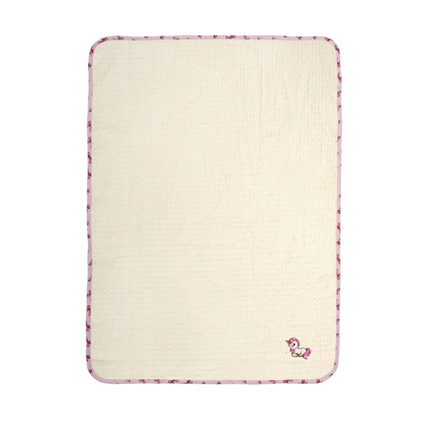 Κουβέρτα Πικέ Κούνιας (100x160) Dimcol Unicorn 189 Ecru-Pink