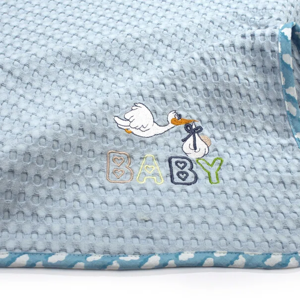 Κουβέρτα Πικέ Κούνιας (100x160) Dimcol Stork 191 Sky Blue