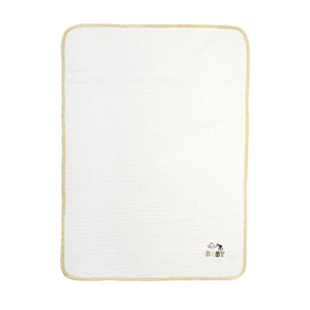 Κουβέρτα Πικέ Κούνιας (100x160) Dimcol 193 White-Yellow