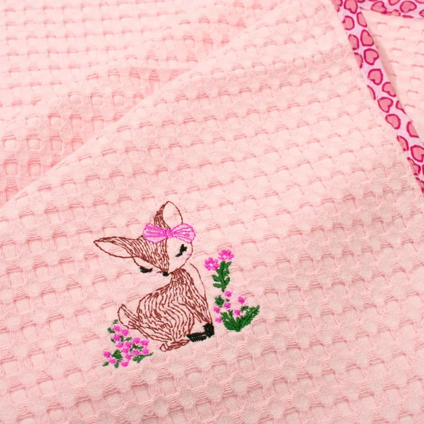 Κουβέρτα Πικέ Κούνιας (100x160) Dimcol Deer 196 Pink