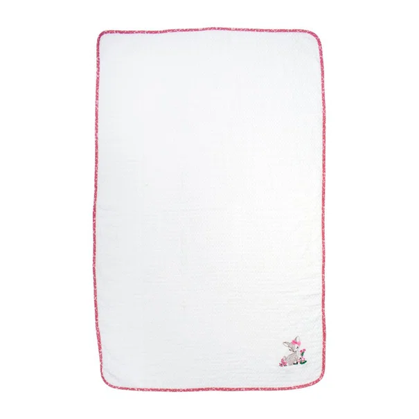 Κουβέρτα Πικέ Κούνιας (100x160) Dimcol Deer 197 White-Pink