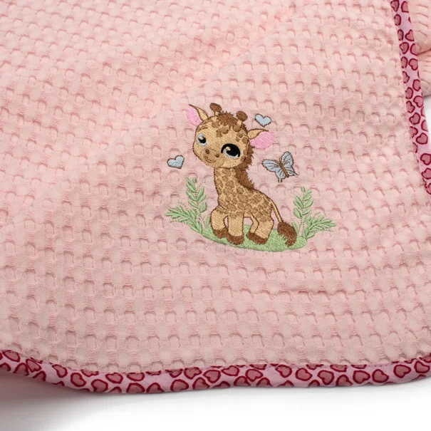 Κουβέρτα Πικέ Αγκαλιάς (80x110) Dimcol Giraffe 171 Pink