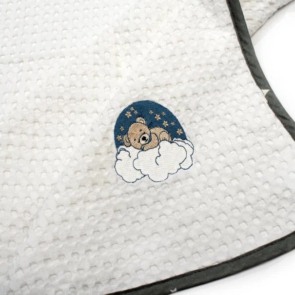 Κουβέρτα Πικέ Αγκαλιάς (80x110) Dimcol Bear 176 White-Grey
