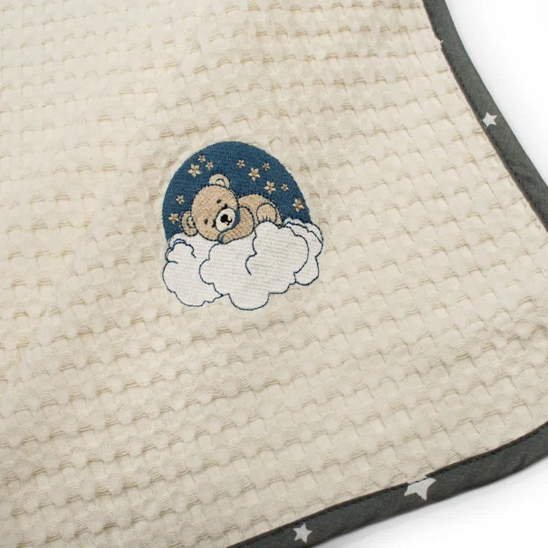 Κουβέρτα Πικέ Αγκαλιάς (80x110) Dimcol Cloudy Bear 177 Ecru-Grey