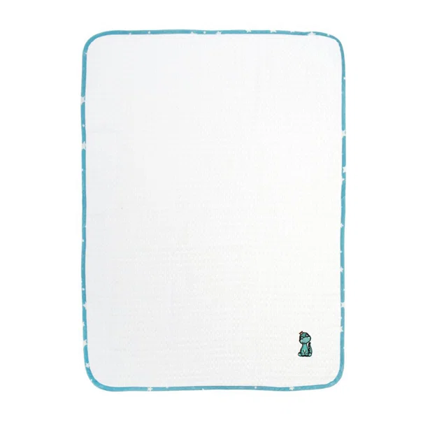 Κουβέρτα Πικέ Αγκαλιάς (80x110) Dimcol Dinosaur 180 White-Sky Blue