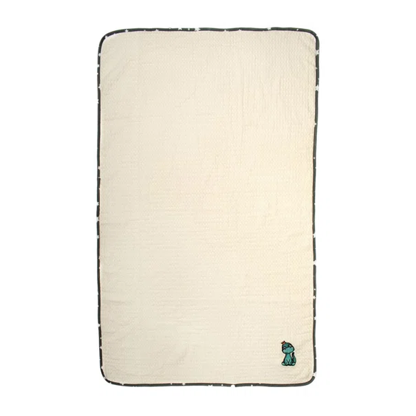 Κουβέρτα Πικέ Αγκαλιάς (80x110) Dimcol Dinosaur 181 Ecru-Grey