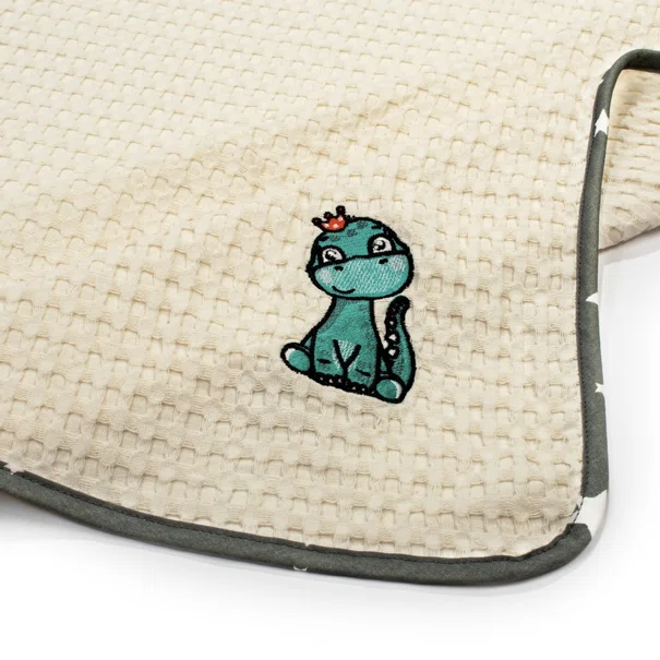 Κουβέρτα Πικέ Αγκαλιάς (80x110) Dimcol Dinosaur 181 Ecru-Grey