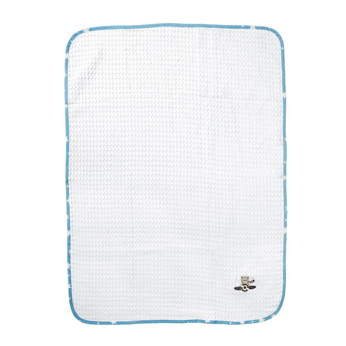 Κουβέρτα Πικέ Αγκαλιάς (80x110) Dimcol Aviator 184 White-Sky Blue