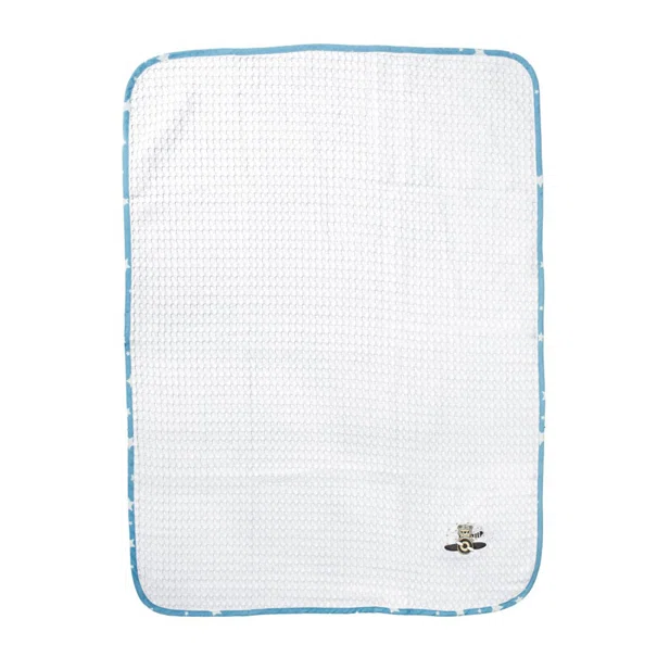 Κουβέρτα Πικέ Αγκαλιάς (80x110) Dimcol Aviator 184 White-Sky Blue