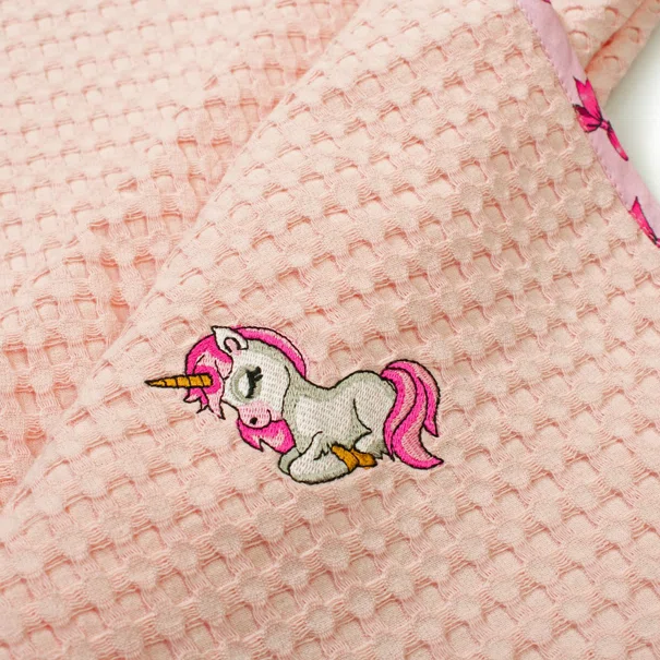 Κουβέρτα Πικέ Αγκαλιάς (80x110) Dimcol Unicorn 187 Pink