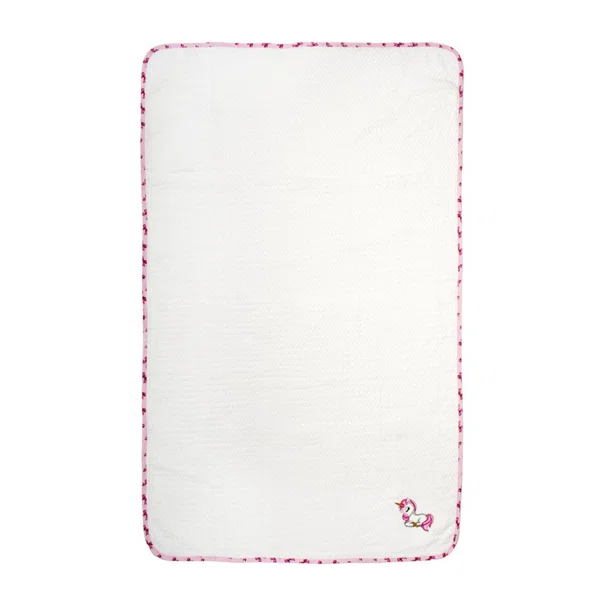 Κουβέρτα Πικέ Αγκαλιάς (80x110) Dimcol Unicorn 188 White-Pink