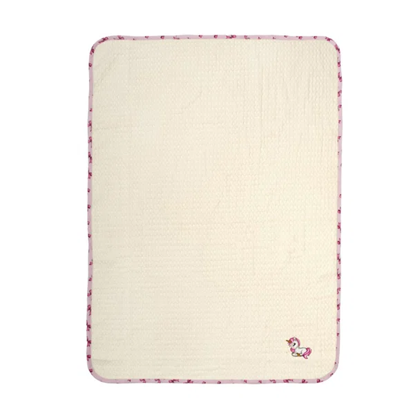 Κουβέρτα Πικέ Αγκαλιάς (80x110) Dimcol Unicorn 189 Ecru-Pink
