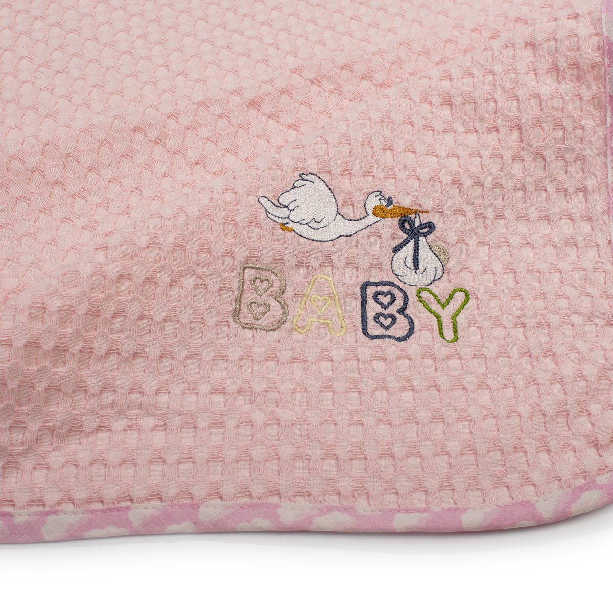 Κουβέρτα Πικέ Αγκαλιάς (80x110) Dimcol Stork 192 Pink