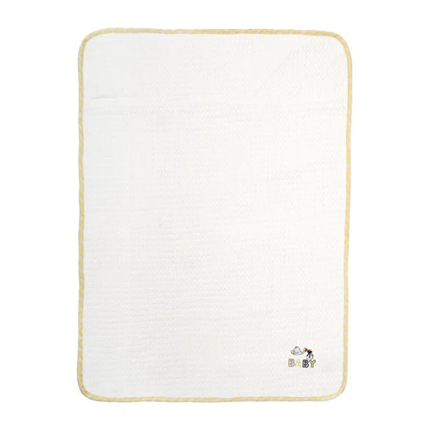 Κουβέρτα Πικέ Αγκαλιάς (80x110) Dimcol 193 White-Yellow