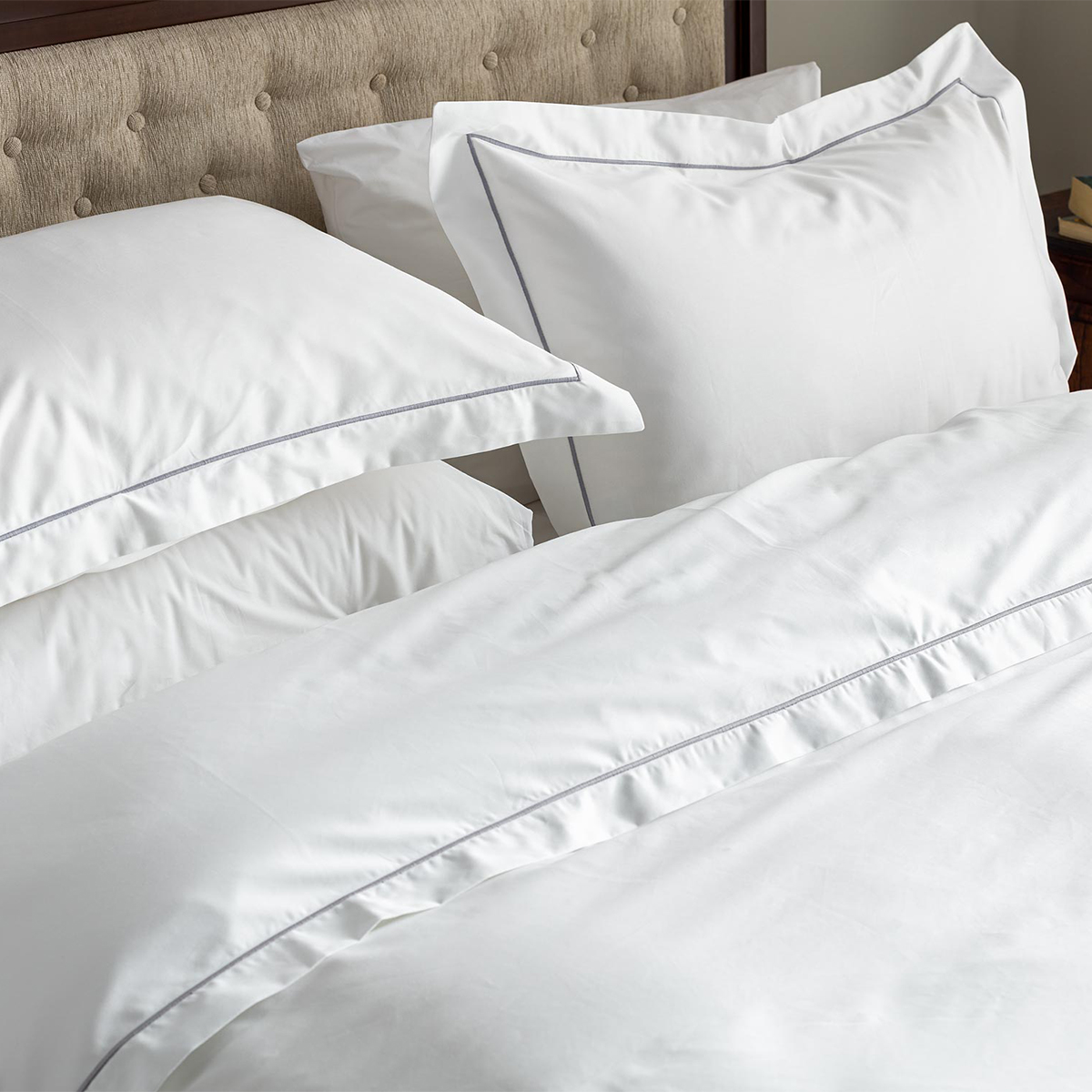 Σεντόνι King Size Επίπεδο (280X280) Vesta Suite Project Ηρώ Γκρι Λευκά Είδη Κρεβατοκάμαρας Σεντόνια Spitishop