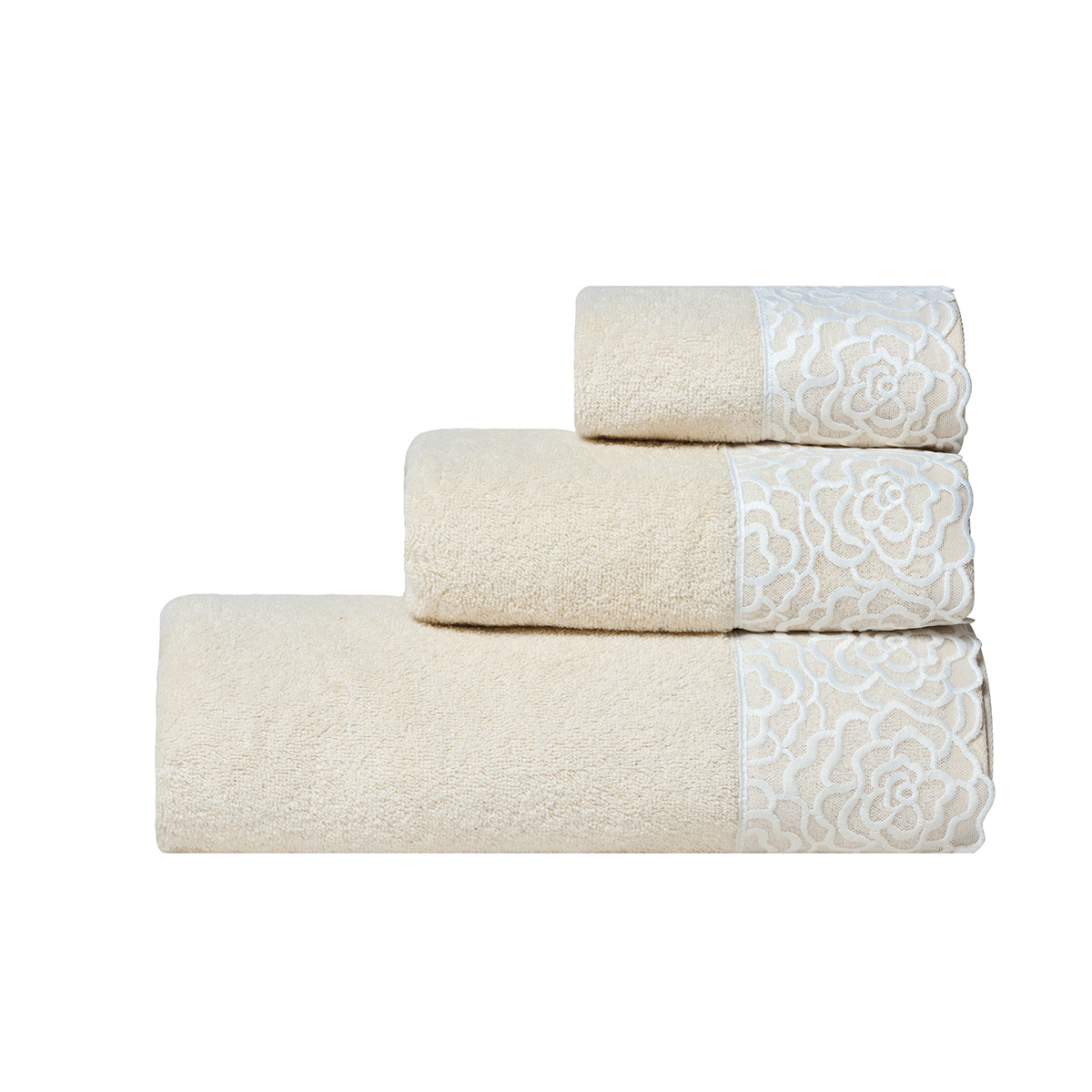 Πετσέτες Μπάνιου (Σετ 3Τμχ) Kentia Stylish Starlight 26 Beige 450Gsm Λευκά Είδη Σετ Spitishop