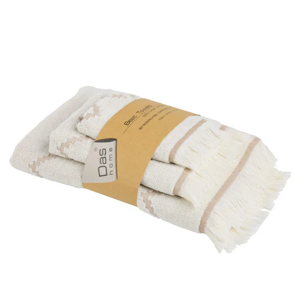 Πετσέτες Μπάνιου (Σετ 3τμχ) Das Home Best Line 0872 Beige 450gsm