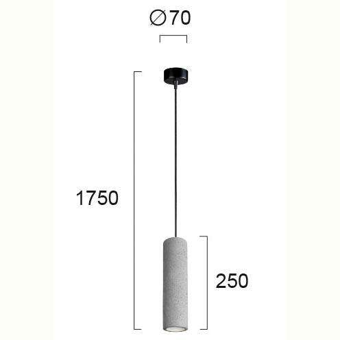 Φωτιστικό Οροφής Μονόφωτο Viokef Concrete Phenix 4210000 Φωτιστικά Κρεμαστά Spitishop