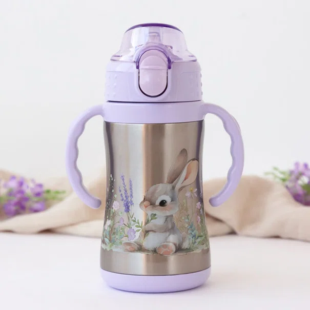 Παγούρι - Θερμός 280ml Με Καλαμάκι Kiokids Lavender Bunny 5069