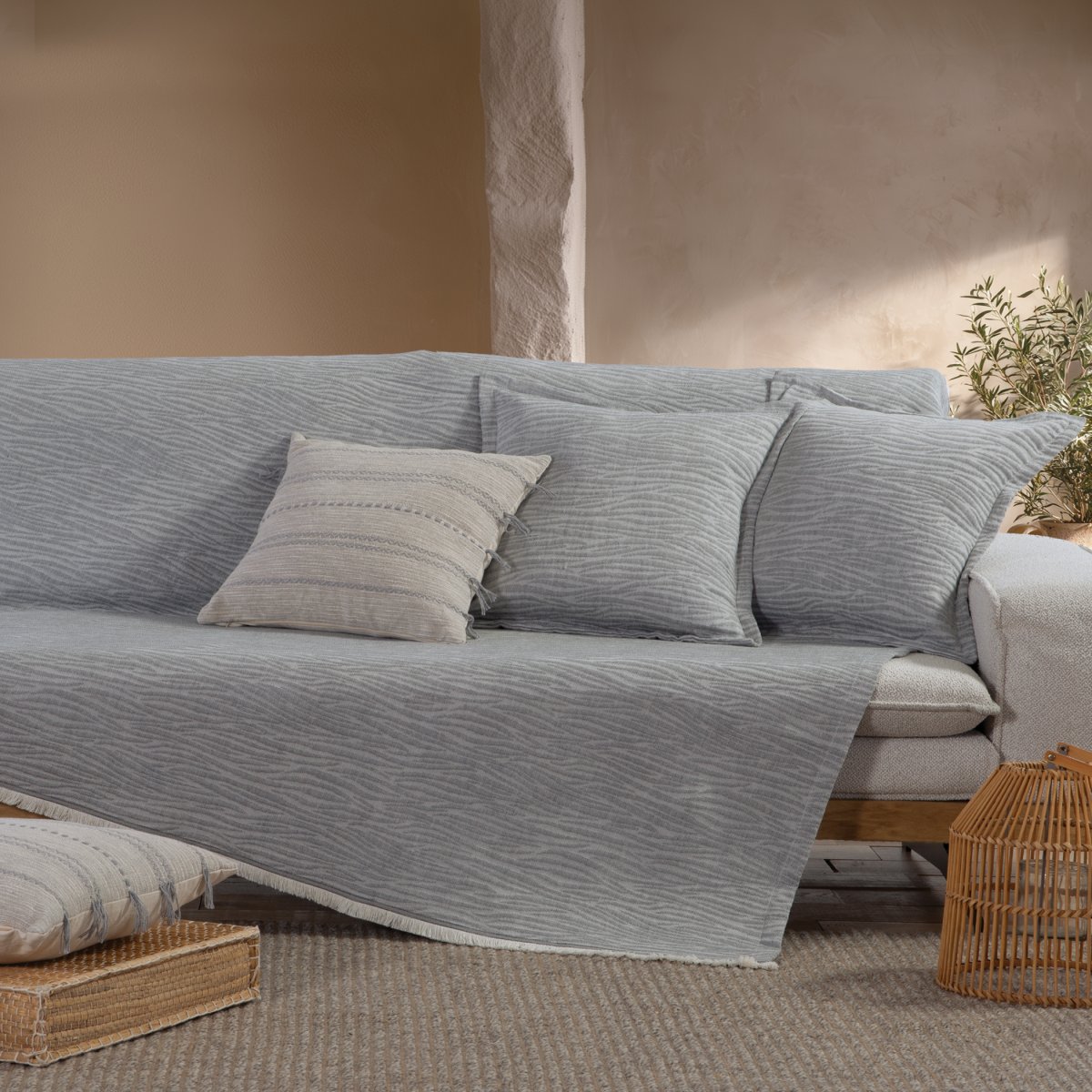 Ριχτάρι Καναπέ Τριθέσιου (170x300) Nef-Nef Homeware Zebra Grey