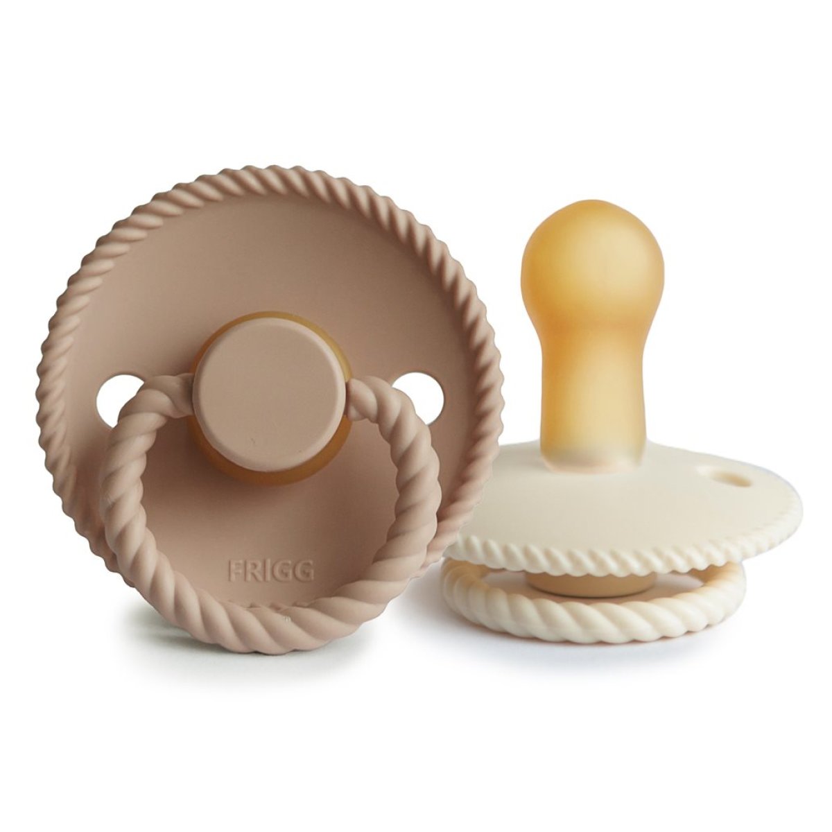 Πιπίλες Καουτσούκ Φυσιολογικές 6Μ+ (Σετ 2τμχ) Frigg Cream/Croissant