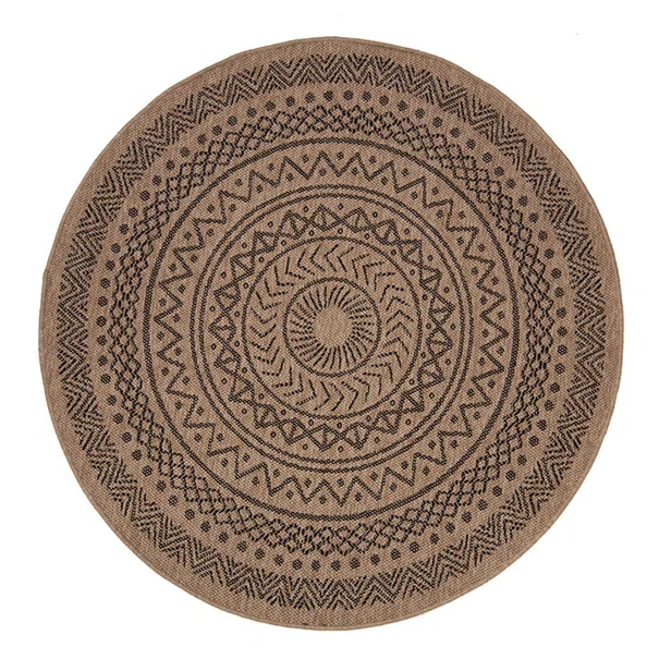 Στρογγυλό Χαλί Καλοκαιρινό (Φ160) Royal Carpet Avanos 8894 Black
