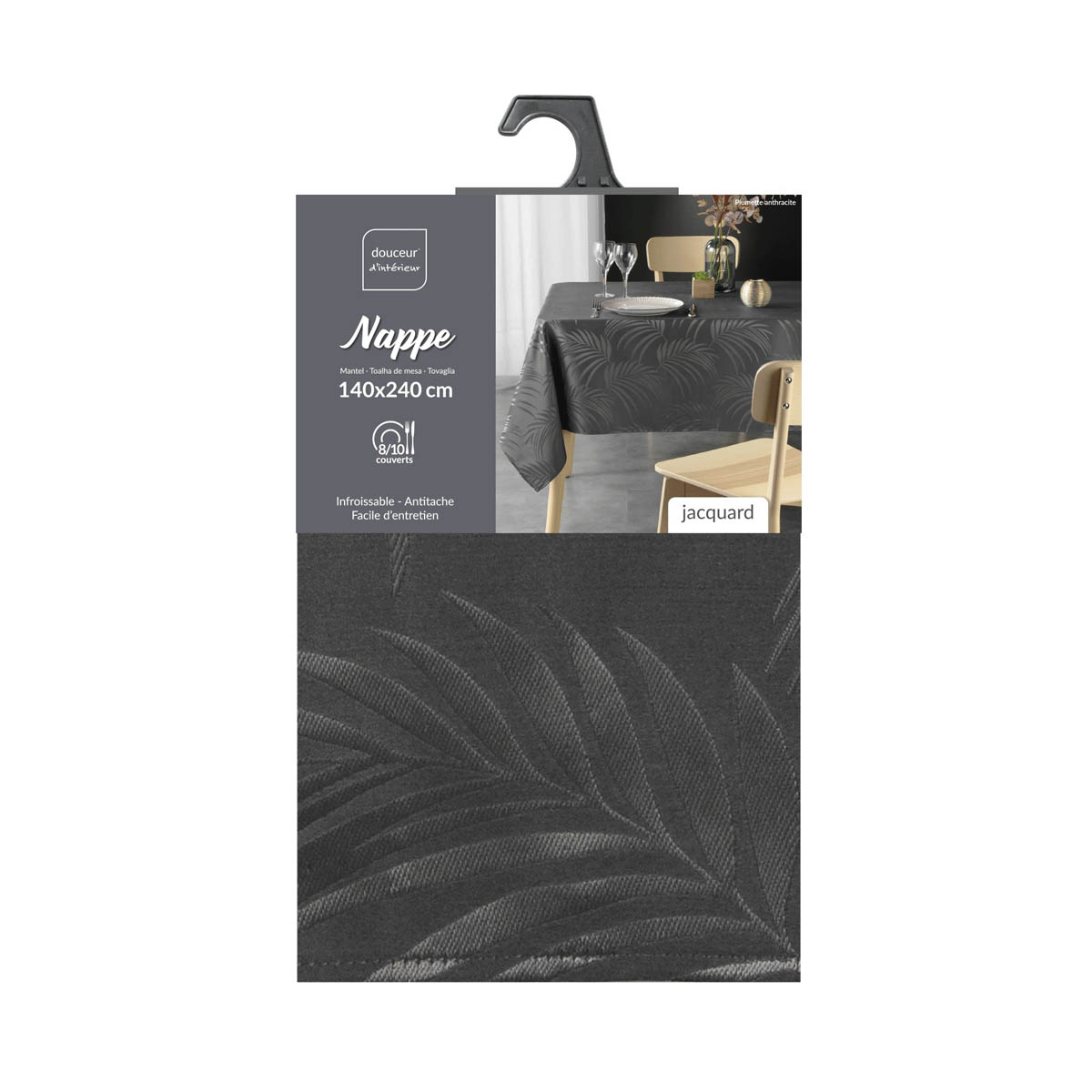Αλέκιαστο Τραπεζομάντηλο (140X240) L-C Plumette Charcoal Grey 1723039 Λευκά Είδη Κουζίνας & Τραπεζαρίας Τραπεζομάντηλα Αλέκιαστα Πλαστικά Spitishop