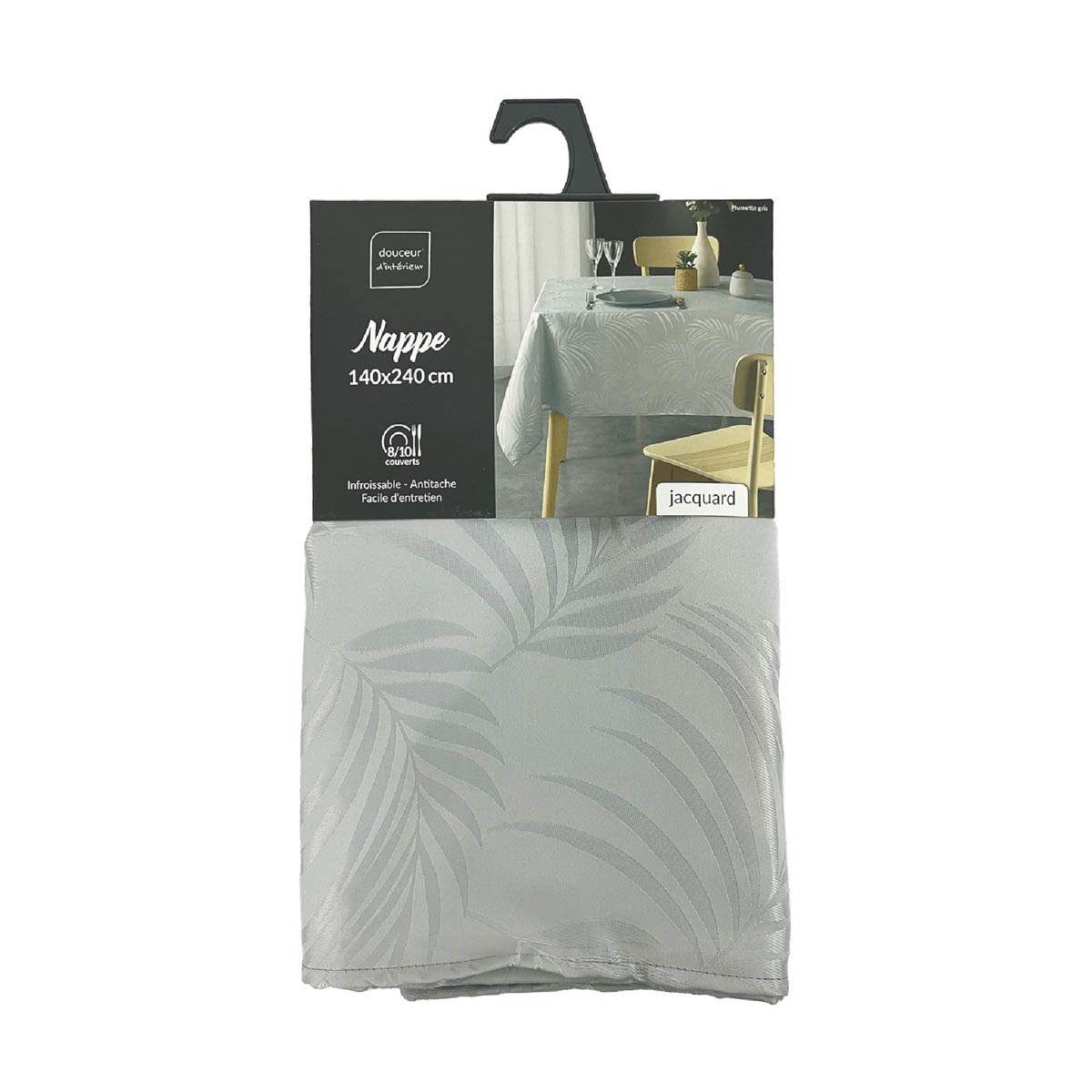 Αλέκιαστο Τραπεζομάντηλο (140X240) L-C Plumette Grey 1723040 Λευκά Είδη Κουζίνας & Τραπεζαρίας Τραπεζομάντηλα Αλέκιαστα Πλαστικά Spitishop