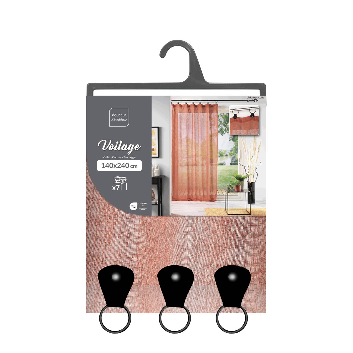 Κουρτίνα (140X240) με Τρουκς L-C Link Terracotta Orange 1626837 Κουρτίνες Κρεβατοκάμαρας Spitishop