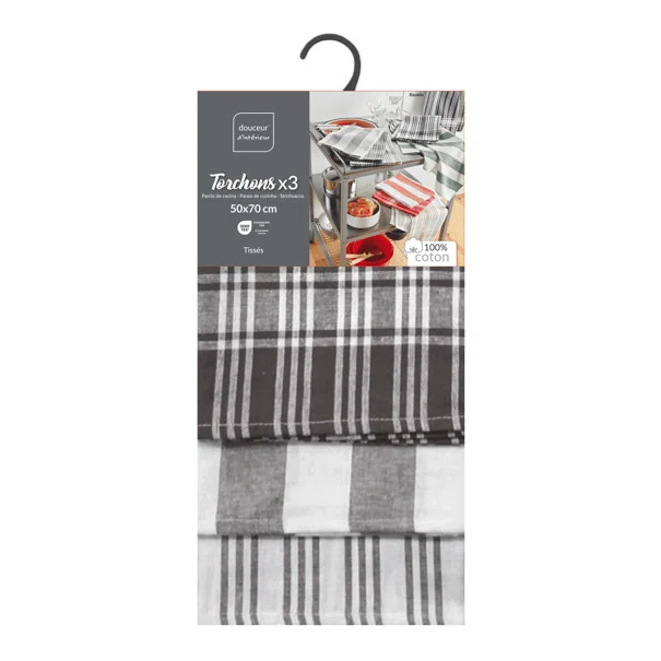 Ποτηρόπανα (Σετ 3τμχ) L-C Bayado Charcoal Grey 1731294
