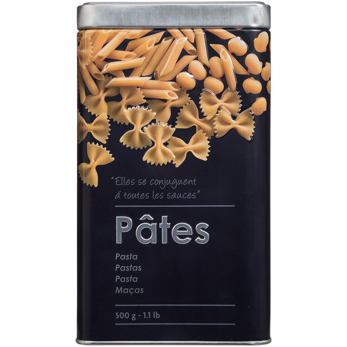 Δοχείο Για Ζυμαρικά 500gr (Φ10.7x18.4) F-V Embossed Black 136306