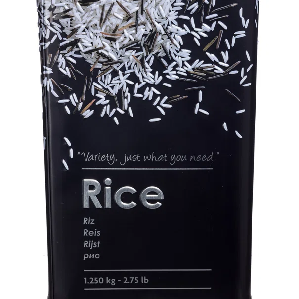 Δοχείο Για Ρύζι 1.25kg (Φ10.7x18.4) F-V Embossed Black 136307