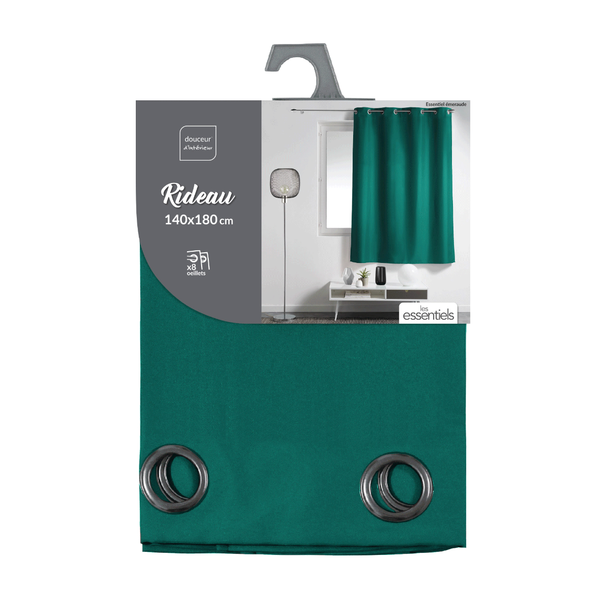 Κουρτίνα Παραθύρου (140X180) με Τρουκς L-C Essentiel Emerald Green 1611741 Κουρτίνες Κρεβατοκάμαρας Spitishop