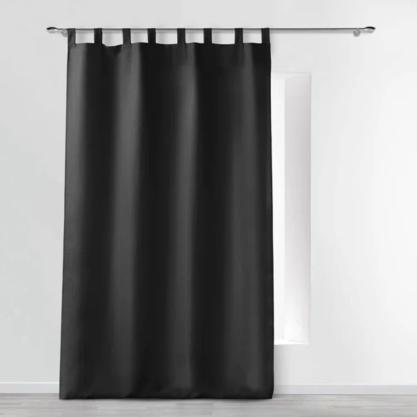 Κουρτίνα (140x260) Με Τιράντες L-C Essentiel Black 1600832