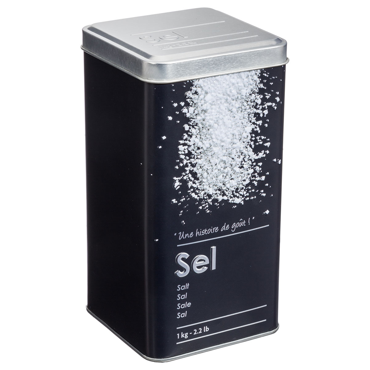 Δοχείο Για Αλάτι 1kg (Φ8.6x17) F-V Embossed Black 136312