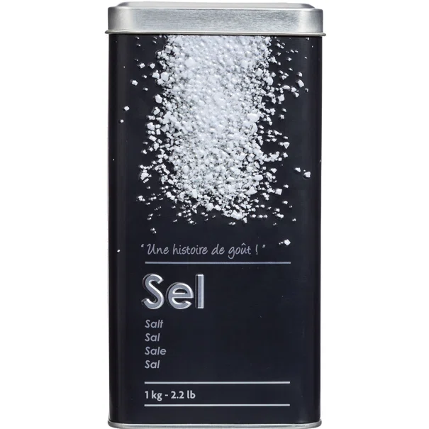 Δοχείο Για Αλάτι 1kg (Φ8.6x17) F-V Embossed Black 136312