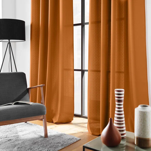 Κουρτίνα (140x280) Με Τρουκς L-C Soline Camel Brown 1612708
