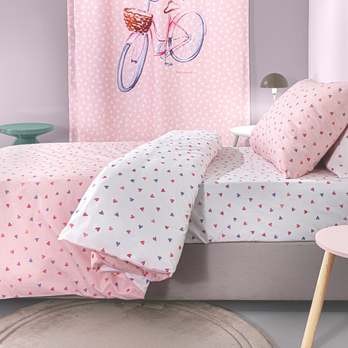 Σεντόνια Μονά (Σετ) Guy Laroche Amore Pink Παιδικά Λευκά Είδη 'Υπνου για Κορίτσια Spitishop