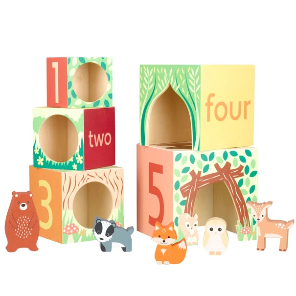 Ξύλινο Κύβοι Στοίβαξης (Σετ 10τμχ) Orange Tree Toys Woodland 60-12074