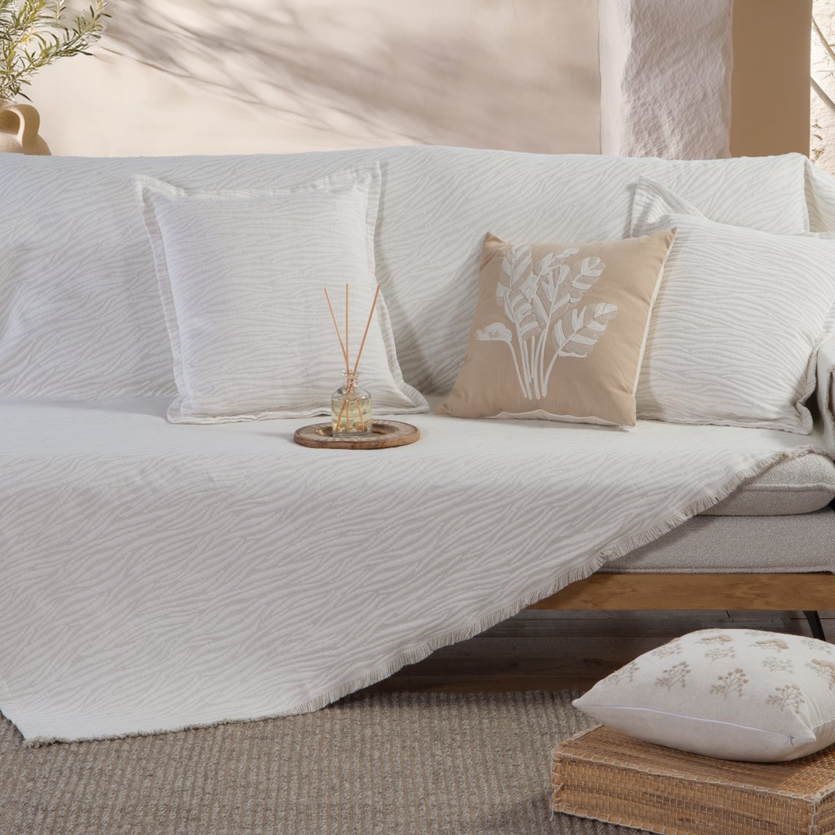 Ριχτάρι Καναπέ Τετραθέσιου (170x350) Nef-Nef Homeware Zebra Ecru