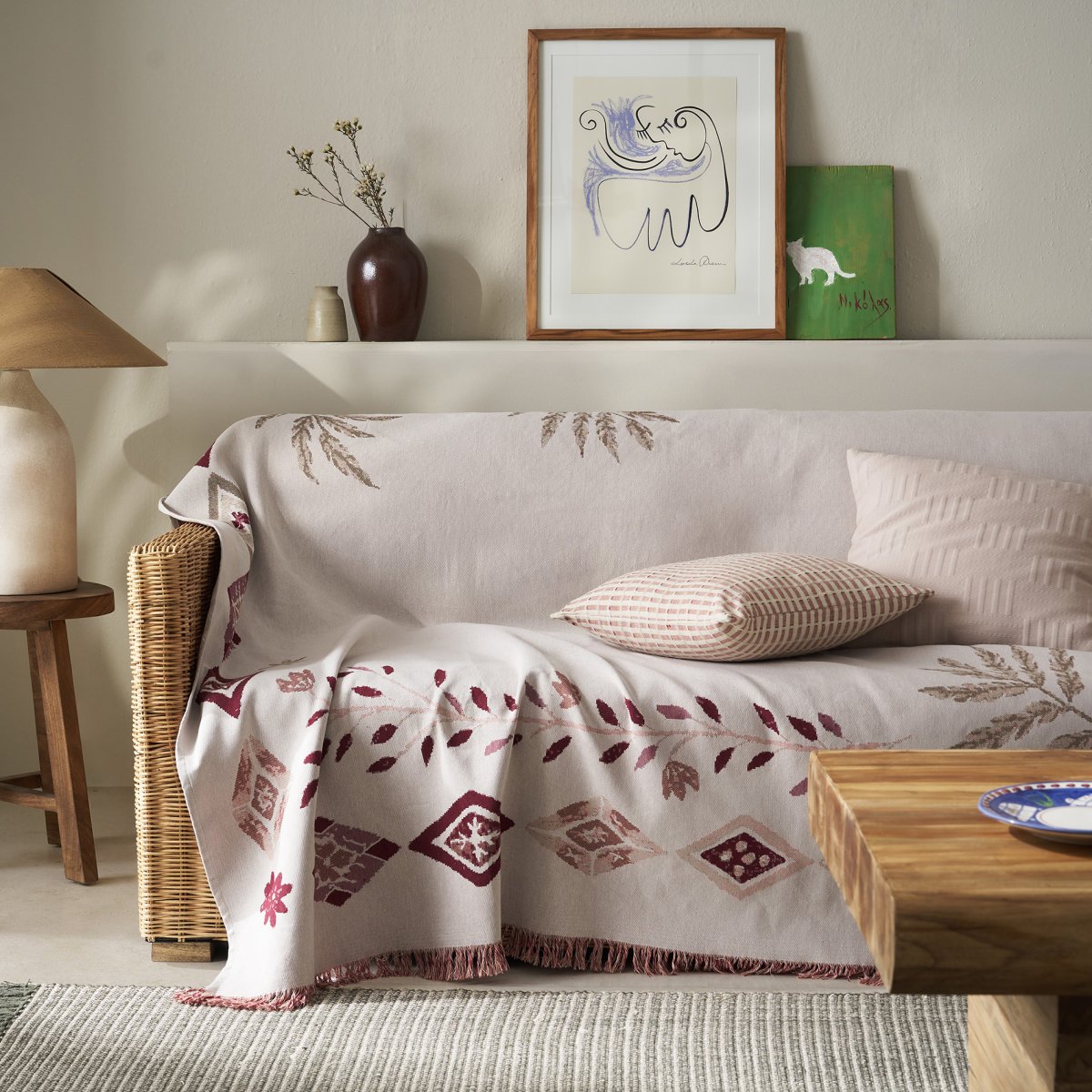 Ριχτάρι Καναπέ Διθέσιου (180x210) Gofis Home Ishara Cherry 573/02