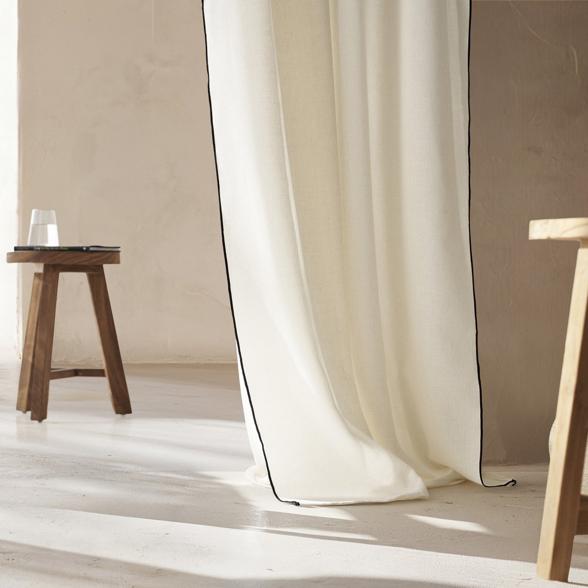 Κουρτίνα (140X280) με Τρέσα Gofis Home Nedda Black 614 14 Κουρτίνες Κρεβατοκάμαρας Spitishop