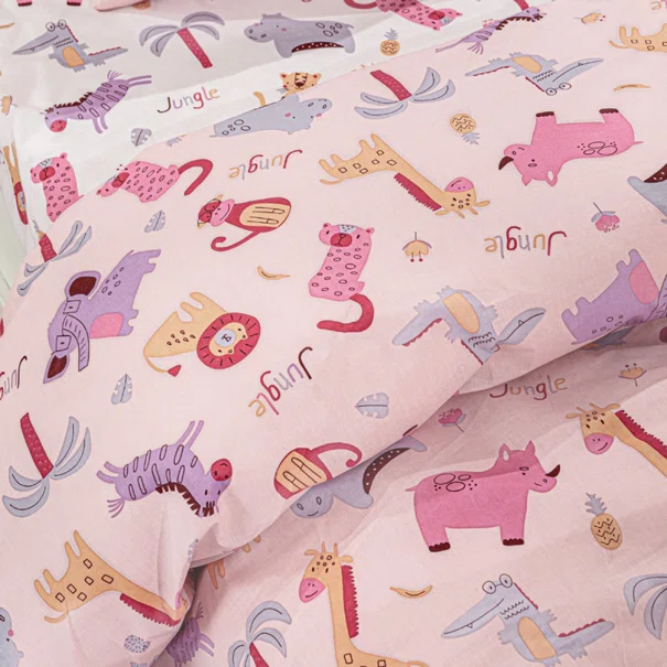 Σεντόνια Κούνιας (Σετ) Guy Laroche Jungle Pink
