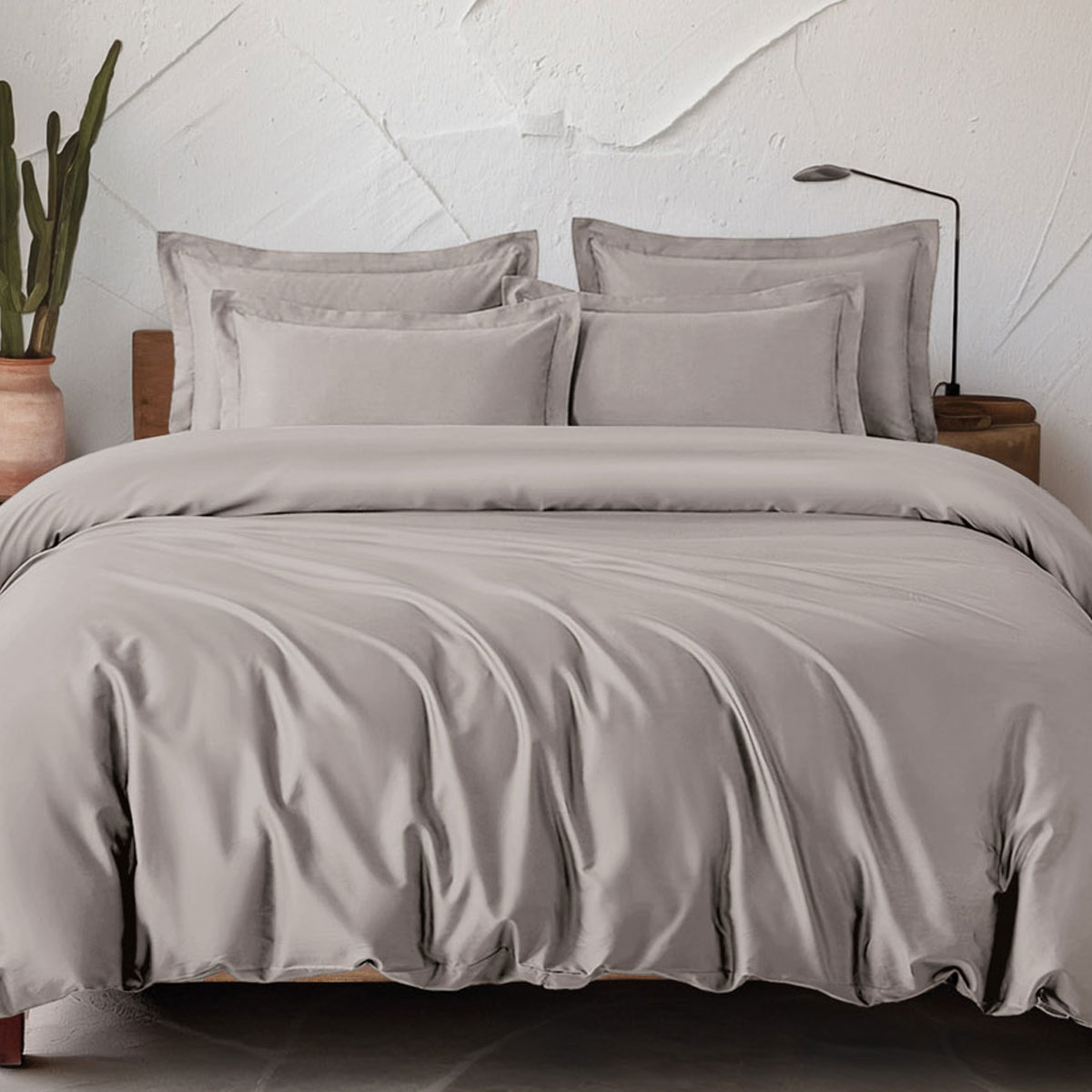 Κουβερλί Υπέρδιπλο (Σετ 235x250) Rythmos Tencel Glacier Beige Sand