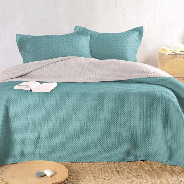 Κουβερλί King Size (Σετ 240x250) 2 Όψεων Rythmos Allure Petrol-Beige