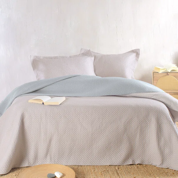 Κουβερλί King Size (Σετ 240x250) 2 Όψεων Rythmos Allure Beige-Grey