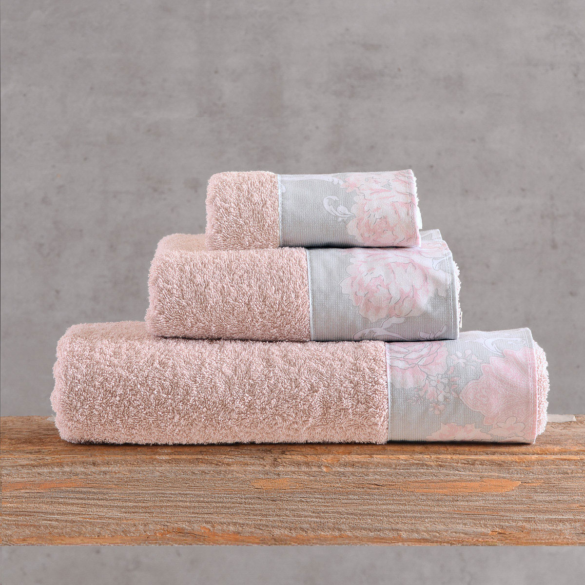 Πετσέτες Μπάνιου (Σετ 3τμχ) Rythmos Candince Powder-Pink 500gsm