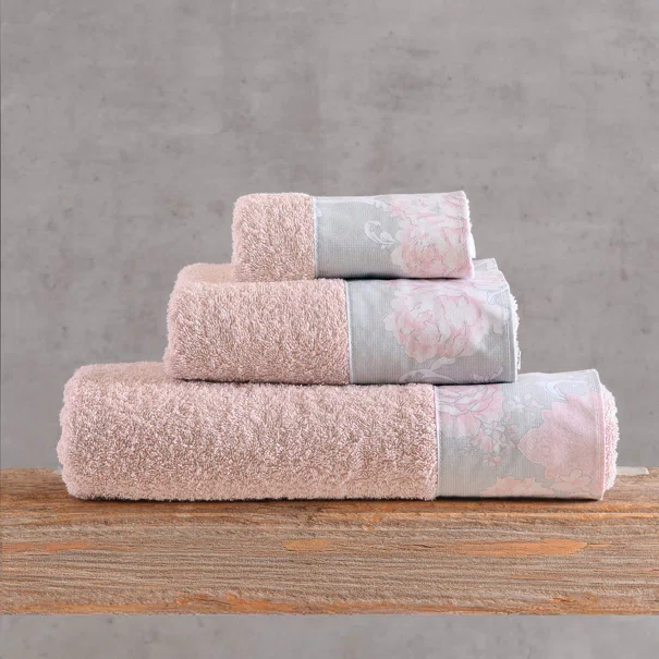 Πετσέτες Μπάνιου (Σετ 3τμχ) Rythmos Candince Powder-Pink 500gsm