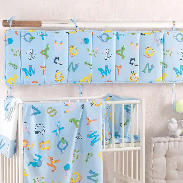 Πάντα Κούνιας (200x43) Rythmos Baby Letterland Blue