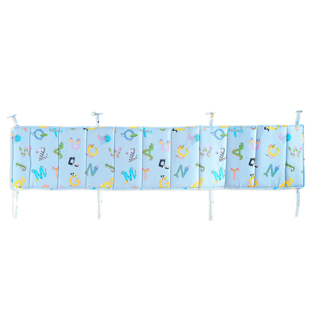 Πάντα Κούνιας (200X43) Rythmos Baby Letterland Blue Βρεφικά Προίκα Μωρού Πάντες Βρεφικές Spitishop